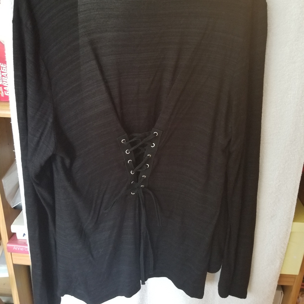 Color Thread Corset-Back, Open-Front Cardigan